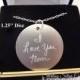 925 Sterling Silver Engraved Custom Handwriting Necklace - Personalized with your loved one's own writing Round Disc - Memorial Jewelry