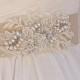 Bridal Sash, Wedding Sash in Champagne, Ivory, Cream  With Lace, Crystals and Cultured Pearls, Rhinestones, Bridal Belt, Colors Choices