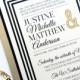 SUIT AND TIE Wedding Invitations Art Deco Ivory Gold and Black Wedding Invitations with Gold Envelopes and Art Deco Design