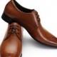 Zapprix Mens Oxford Tan Brown Leather Shoes
