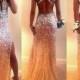 2015 Beaded Sexy Prom Dresses High Quality Silver Shining Long Prom Party Dresses with Cross Back Side Slit Formal Dress for Women Sheath Online with $139.33/Piece on Hjklp88's Store 