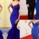 2014 Rocsi Diaz Emmy Awards Royal Blue Mermaid Celebrity Evening Dresses Long Split Michael Costello Engagement Wedding Gowns Online with $105.63/Piece on Hjklp88's Store 