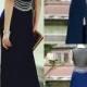 Sheer Navy Blue Crystal Prom Dresses 2015 Illusion Back Side Split Formal Evening Gowns Long Women Pageant Party Dress Evening Dresses Online with $99.18/Piece on Hjklp88's Store 