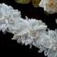 Off White Bridal Sash Belt , Crystal wedding sash , Crystal sash , Beaded Sash, Rhinestone Bridal Sash, Lace Flower Sash