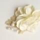 Ivory flower clip, bridal hair clip, floral head piece, wedding hair pin, hair accessories