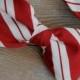 Men's Red and Cream Christmas Bow tie - Clip on, pre-tied adjustable strap or self tying/ freestyle