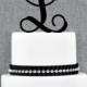Personalized Monogram Initial Wedding Cake Toppers -Letter L, Custom Monogram Cake Toppers, Unique Cake Toppers, Traditional Initial Toppers