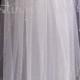 CRYSTALS and PEARLS EDGE  wedding Bridal  veil with crystal and pearl comb Diamond white, Ivory or White
