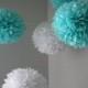Tiffany .. Tissue Paper Pom Poms for Bridal Showers / Weddings / Birthday and Party Decorations