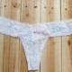 Bride Thong Underwear Lace. Bridal Lingerie. I Do. Wedding Party Gift. Something Blue. Honeymoon. Just Married. Bride Thong.