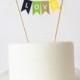 Wedding Cake Topper, Glitter Cake Topper Bunting, Birthday Cake Bunting - Personalized