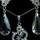 SALE - Bridal Jewelry Set, Crystal Teardrop Earrings, Swirl Necklace, Swarovski Wedding Jewelry, VIENNA