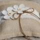 Wedding Ring Pillow Rustic Linen Or Burlap And Lace Shabby Chic Weddings
