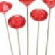 50ct. Floral 8mm Red Diamante 2" Gem Stone Lomey Pin Picks Florist Supplies