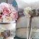 Ring bearer pillow / Grey Ring bearer pillow / Flower girl basket / YOU DESIGN / Grey Ring bearer pillow and Flower girl basket set