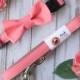 Coral Dog Bow Tie Optional Leash by Dog and Bow Wedding