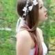 Flower Crown, Double, Wedding Headpiece, White, whimsical fairy wedding, bridal accessories, wedding hair  - ASHLEY -