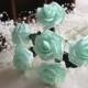 72 pcs Mint Green Roses Artificial Flowers For Bridal Bridesmaids Bouquet Wedding Flowers Fake Roses Floral Wedding Decor