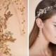 Nature inspired hair vine, Rose gold or silver floral bridal headband,  Art deco rhinestone crystal pearl tiara, Wedding flower headband