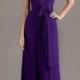 A line Halter Chiffon Long Purple Bridesmaid DressesSKU: BM000102