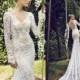 Fashion Long Sleeve 2015 Wedding Dresses Cheap Full Lace Bride Gowns V Neck Custom Made Sexy Sheer Backless Chapel Train Plus Size Ruched Online with $122.56/Piece on Hjklp88's Store 