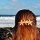 Triple Starfish Mermaid Nautical Barrette/Hair Clip Accessories - Bridal Accessories, Destination Beach Wedding, Ariel Mermaid Hairclip