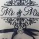 Ring bearer pillow, Mr. and Mrs., ring bearer pillows, ring pillow, embroidery, monogram, custom, personalized, wedding pillow (RB102)