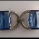 Vintage Blue Glass and Silver Buckle -- Wedding Gown or LBD Accessory -- Something Blue
