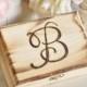 Rustic Ring Bearer Pillow Engraved Wood Box With Monogram Morgann Hill Designs