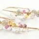 Multi Sapphire Gemstone Statement Earrings Aquamarine PInk Tourmaline Bridal Wedding Party Jewelry