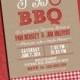 Printable "I Do" BBQ Barbecue Couples/Coed Wedding Shower or Engagement party Invitation with Gingham and Kraft Background paper