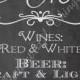 Bar Drinks Menu Sign Beer Wine Alchohol Specials Vintage Chalkboard Wedding Invitation Birthday Party Bridal or Baby Shower Digital