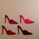 50 pc Red Paper High Heel Shoes  Bridal Shower  Birthday  Luncheon