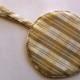Gold Lame Round Wristlet Purse with Piping Plaid Wedding Party Evening Purse Clutch