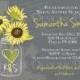 Sunflowers Mason Jar Bridal Shower Invitation,Vintage Mason Jar Invitation,Gray, Brown, Mason Jar, Sunflower, Wedding Shower - Item 1134