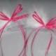 Wedding Garter Set in Hot Pink and White with Pearls and Marabou Feathers