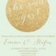 mint gold engagement party invitation, mint and gold glitter printable invitation, modern shower digital invite customizable