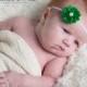 Emerald Green Baby Headband.  Baby Headband. Green Baby Headband. Green Flower Headband  Irish Wedding Headband
