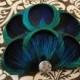 BRANDY in Blue Peacock Feather Hair Clip