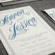 Teal Wedding Invitation, Modern Wedding Invitations, Blue and Grey Invitations, Party, Sweeping Script - Flat Panel, 2 Layers, v1 - SAMPLE