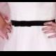 Ellen - Black Velvet sash/belt -Uniquely handmade bridal sash