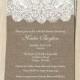 Burlap and Lace Bridal Shower Invitations, Wedding, White, Set of 10 Cards Printed with Envelopes, FREE Shipping, WBURLA, Burlap and Lace