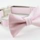 Light Pink Stripes Bowtie Dog Collar with Nickel Buckle