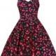 Lady Mayra Vivien Black Red Cherry Dress Polka Dot Vintage 50s Rockabilly Clothing Pin Up Retro Swing Summer Prom Bridesmaid Party Plus Size
