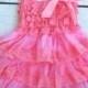 Vintage Coral Lace Dress - Girls - Photo Shoot - Baby Lace Dress - Party - Celebration - Flower Girl Dress - Lace Girls Dress