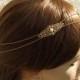 Gold Hairchain Bohemian Headband Bridal Pearl Hair Jewelry Bridal Headband Boho Hairpiece Bridal Headpiece
