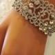 Bridal stretchable bracelet, bridal cuff, crystal cuff, vintage inspired rhinestone bracelet , wedding jewelry, bridesmaid jewelry