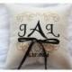 Rhinestone Ring bearer pillow, wedding ring pillow , Linen Monogrammed ring pillow , Custom embroidered ring bearer pillow (R37)