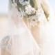 Wedding Veil, Bridal Veil, Floral Veil, Short Veil, Elbow Length veil, Ivory, Blusher Veil - Style 406