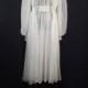 1900s White Silk Chiffon Peignoir Nightgown & Robe Set Wedding Lingerie Edwardian Chic S
